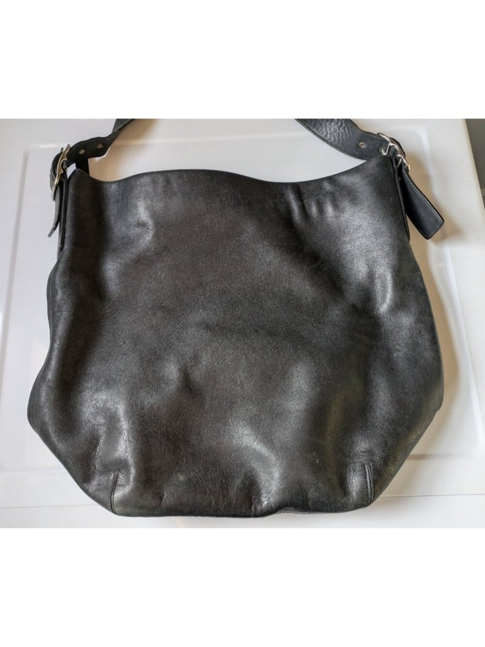 COACH Black Leather Shoulder Bag Purse